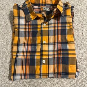 Spring Plaid Shirt in Orange and Blue